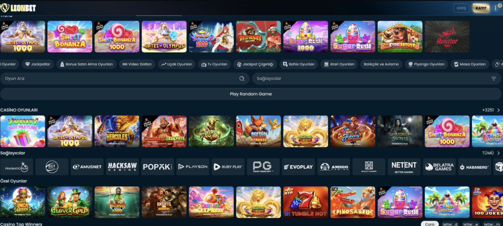 Leonbet Online Casino ve Bahis Sitesi 2 Leonbet Oyun Kategorileri
